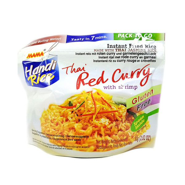 red curry with shrimp instant rice fried, gluten free 80gr