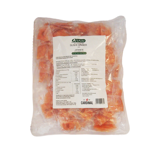 sushi ginger pickled ginger, pink sachets 5grx200 1000gr