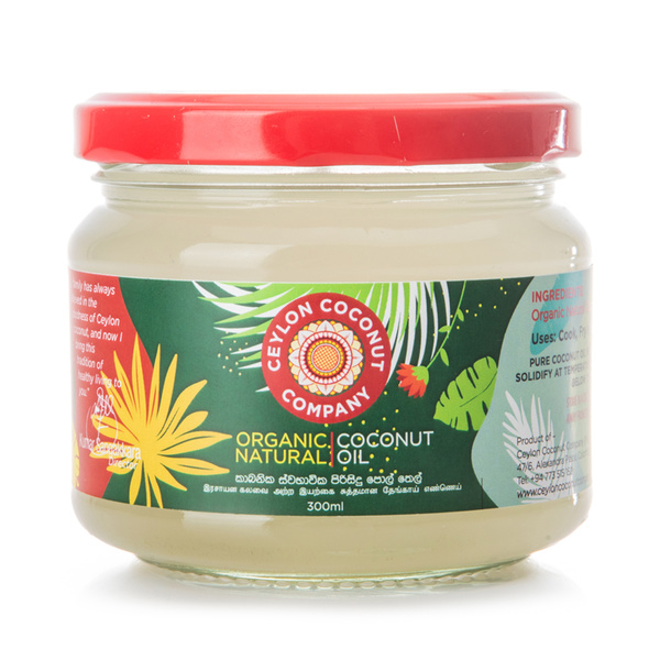 COCONUT OIL GLUTEN FREE, NATURAL, ORGANIC 300gr/300ml