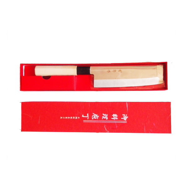 VEGETABLES KNIFE STAINLESS STEEL, USUBA, WITH WOODEN HANDLE L:180MM, L:3, THICK:6MM, W:260G 1Pc
