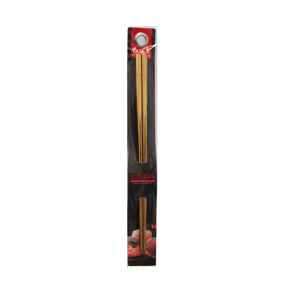 chopstick chinese/japanese style, gold, round edge 1pair, l:23cm 1Pc