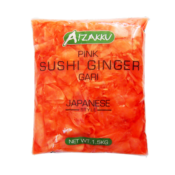 sushi ginger pickled ginger, pink, sliced, with sweetewers 1500gr