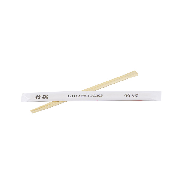 BAMBOO CHOPSTICK CHINESE STYLE, WHITE PAPER BAG 100PRS, 23CM 1Set
