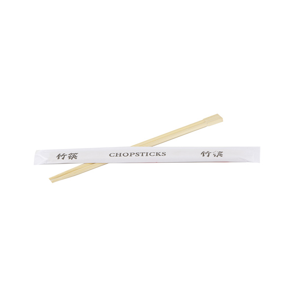 bamboo chopstick chinese style, white paper bag 100prs, 23cm 1Set