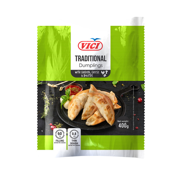 CHICKEN DUMPLING CHEESE & MUSHROOMS 13PCS 400gr