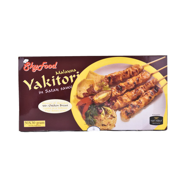 yakitori from chicken breast filet, with thai satay sauce 50x30gr