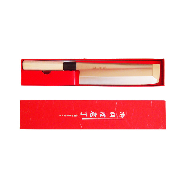 VEGETABLES KNIFE STAINLESS STEEL, USUBA, WITH WOODEN HANDLE L:210MM, L:3, THICK:6MM, W:327G 1Pc