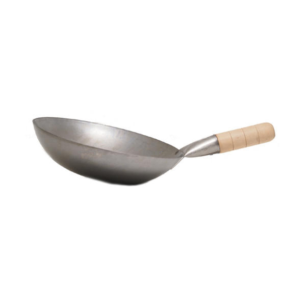 WOK ONE WOODEN HANDLE, ROUND, STEEL 25CM 1Pc