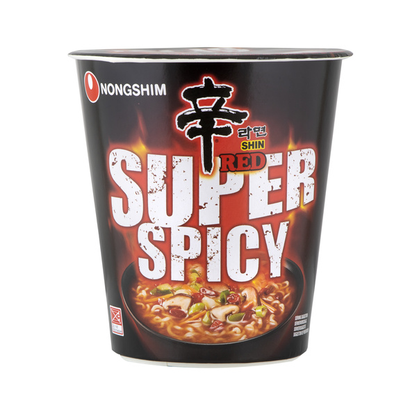 shin red instant noodle super spicy cup 68gr