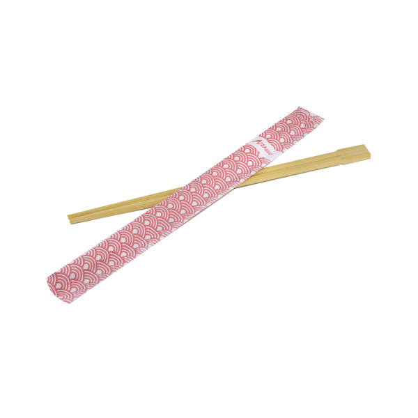 BAMBOO CHOPSTICK CHINESE STYLE, WITH RED FISH SCALE 100PRS, 23CM, BAG