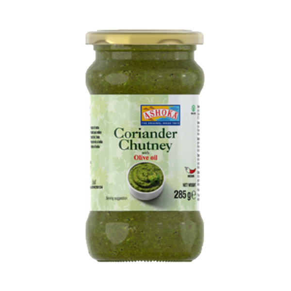 coriander chutney medium hot, with olive oil 285gr