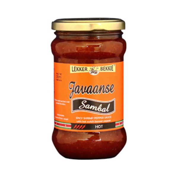 sambal javaanese spicy shrimp pepper sauce with hot scotch bonnet pepper 290gr/290ml