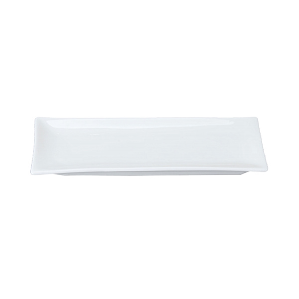 porcelain plate rect., white 26x11cm, 4/24 1Pc