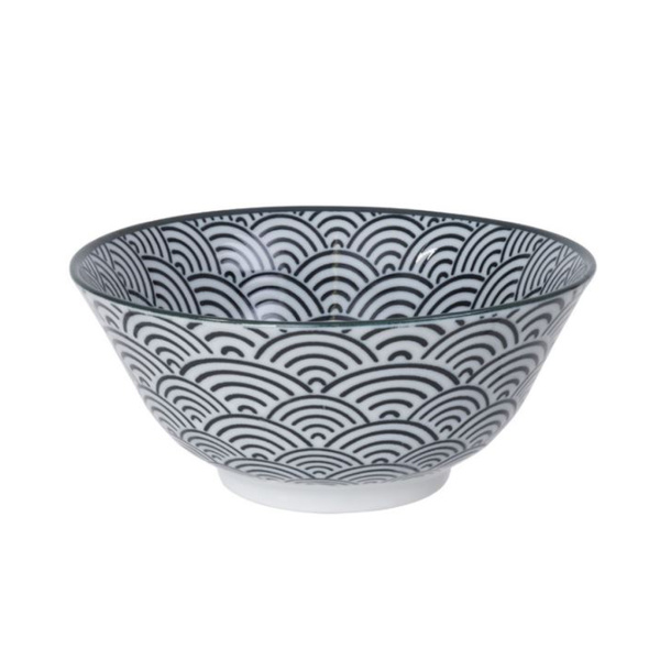 nippon black tayo bowl wave 15.2x6.7cm 1Pc