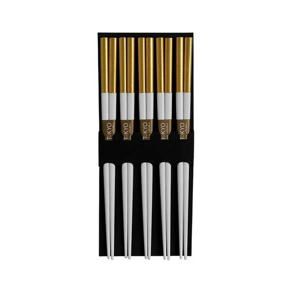 CHOPSTICK GOLD & WHITE 10/200, SET/5