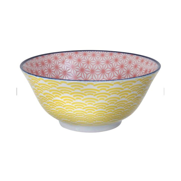 tayo bowl pink/yellow, star/wave 15.2x6.7cm 1Pc