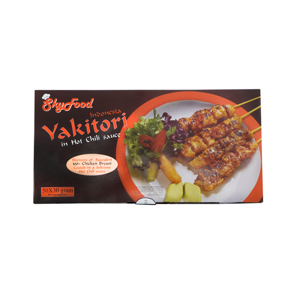 YAKITORI FROM CHICKENBREAST FILET, WITH THAI HOT CHILI SAUCE 50X30GR