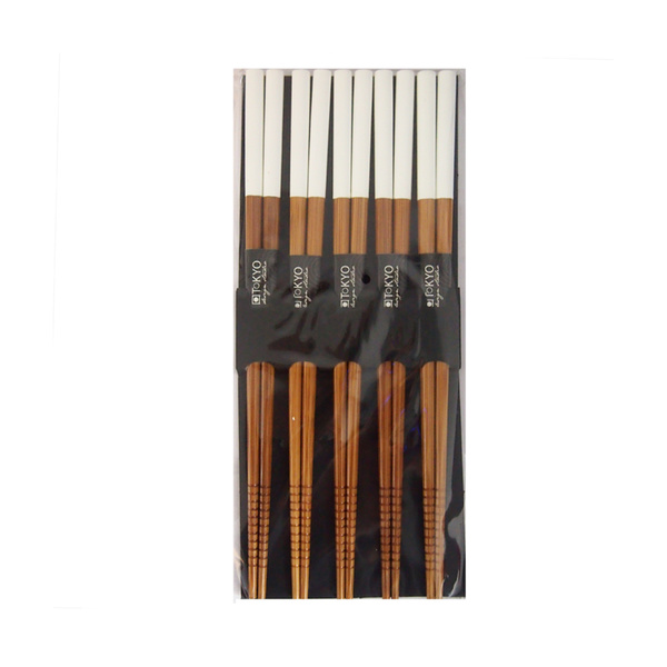 BAMBOO CHOPSTICK WHITE 22CM, SET/5 1Set