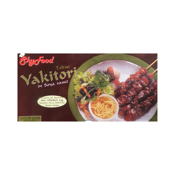 yakitori from legmeat (skin on), with japanese soy sauce 50x30gr 1500gr