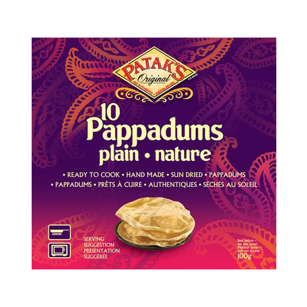 pappadum plain 100gr