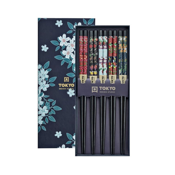 CHOPSTICK BLUE, CHERRY BLOSSOM GIFTBOX, SET/5 1Set
